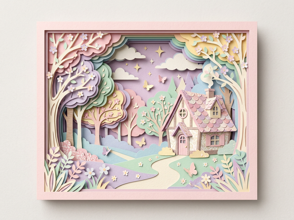 Sample output generated with the Whimsical Pastel 3D Papercraft Illustration Generator prompt