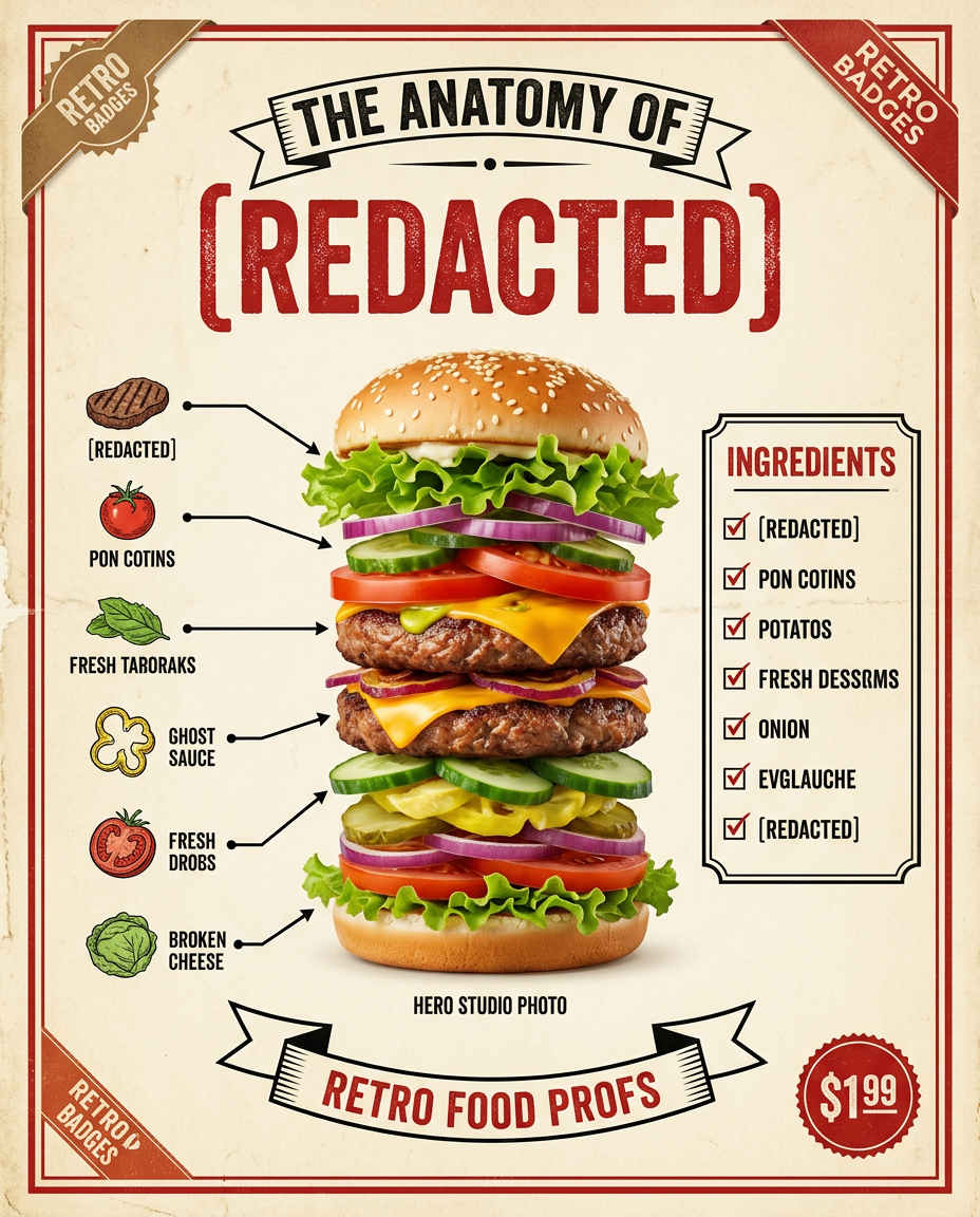 Sample output generated with the Vintage Food Anatomy Infographic Poster Generator prompt