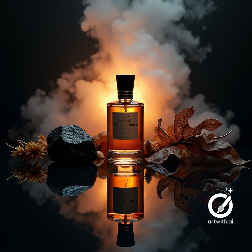 Sample output generated with the Dark Cinematic Luxury Perfume Product Photography prompt